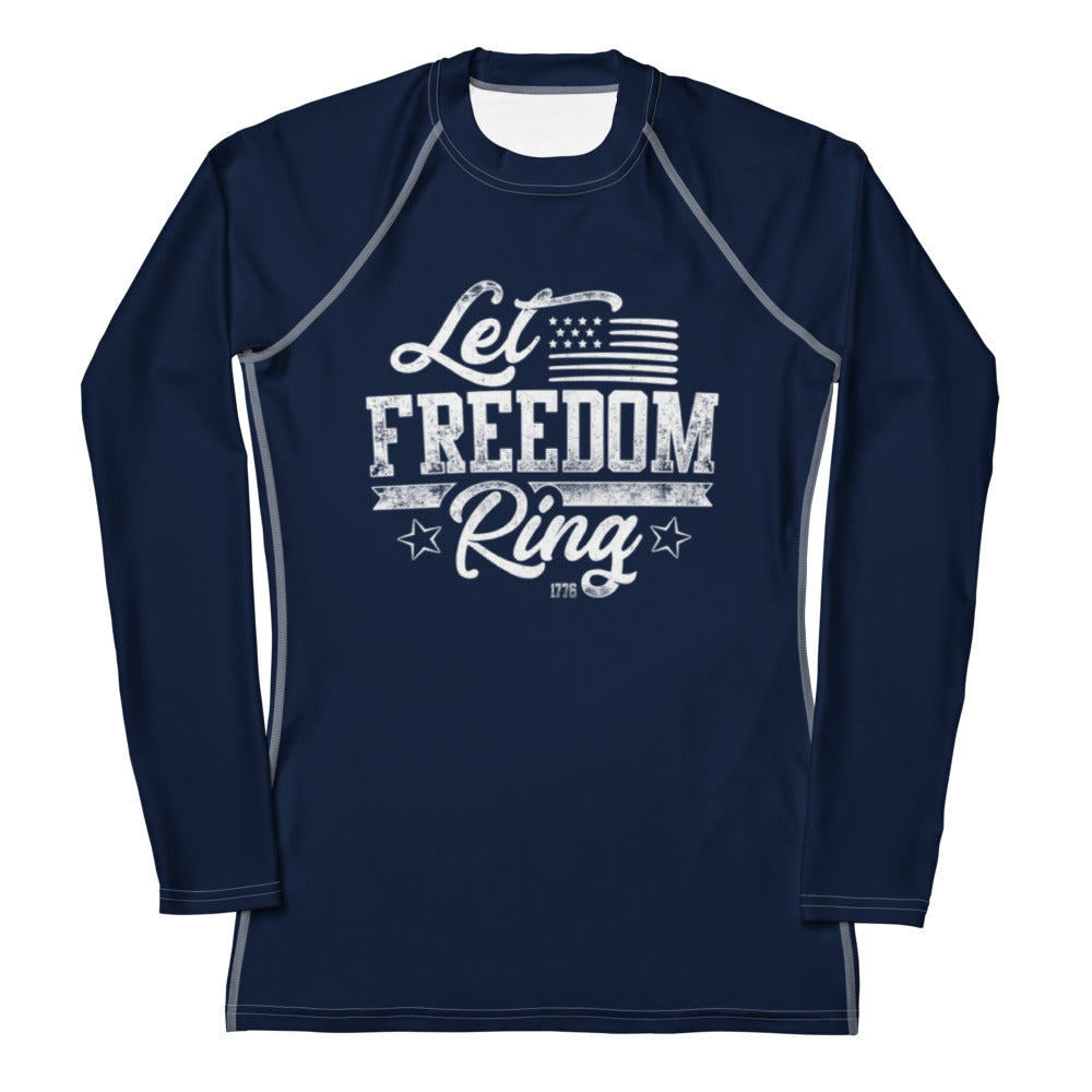 UPF 50 Women's Let Freedom Ring USA Fishing / Rashguard Shirt