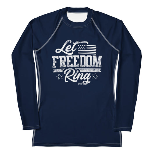 UPF 50 Women's Let Freedom Ring USA Fishing / Rashguard Shirt