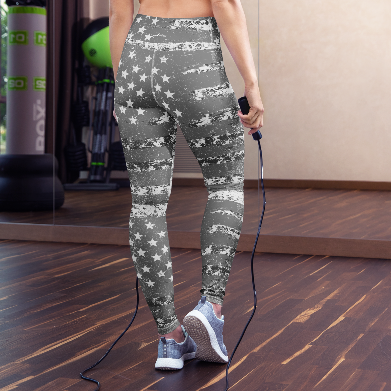 Silver Flag USA High Waist Yoga Leggings, XS- XL