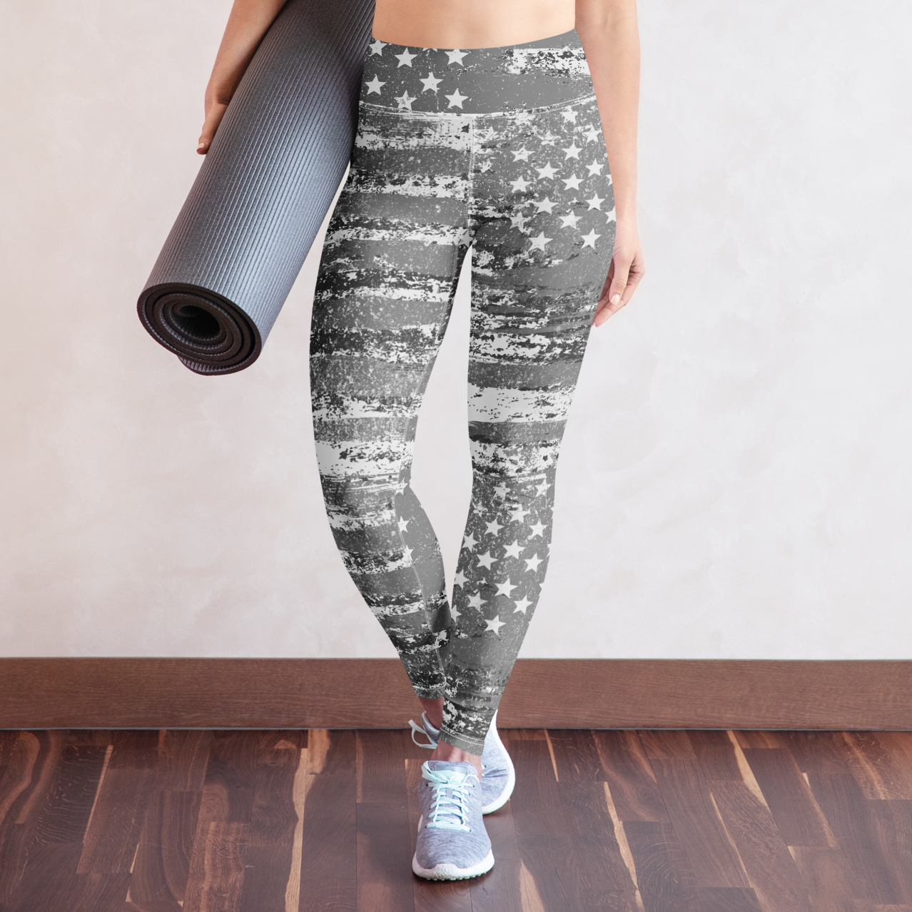 Silver Flag USA High Waist Yoga Leggings, XS- XL