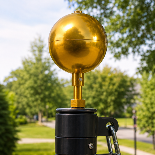 Aluminum Gold Flagpole Ball Topper