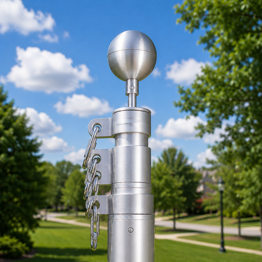 Aluminum Silver Flagpole Ball Topper
