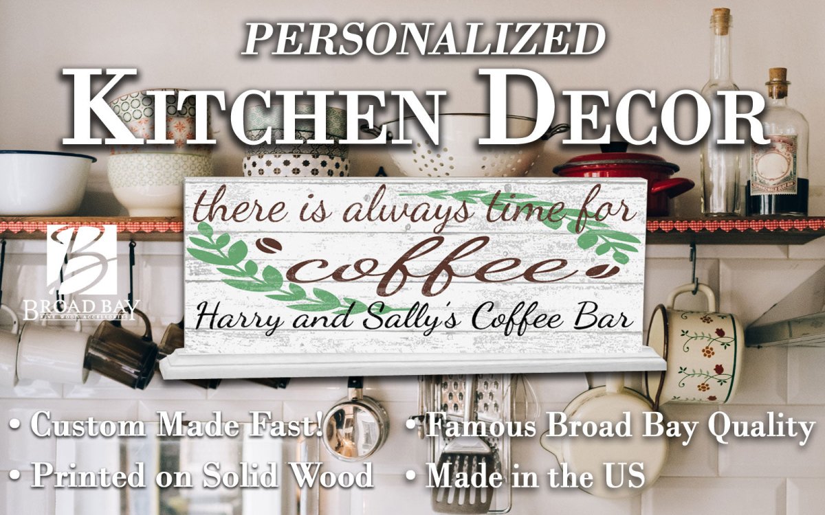 Always Time For Coffee Sign Personalized Coffee Theme Gift With Custom Name