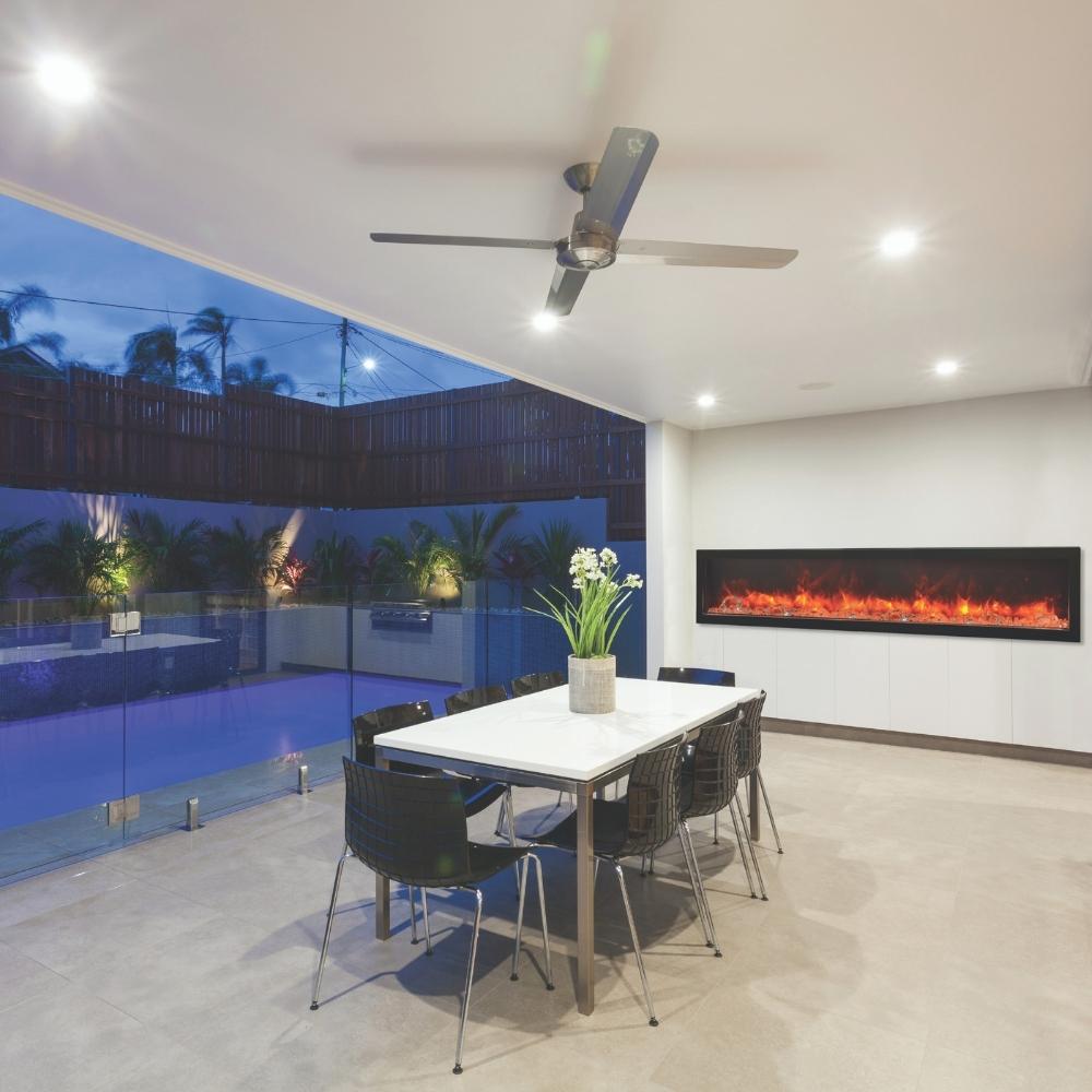 Amantii Panorama DEEP 88-Inch Built-in Indoor/Outdoor Smart Electric Fireplace (BI-88-DEEP)