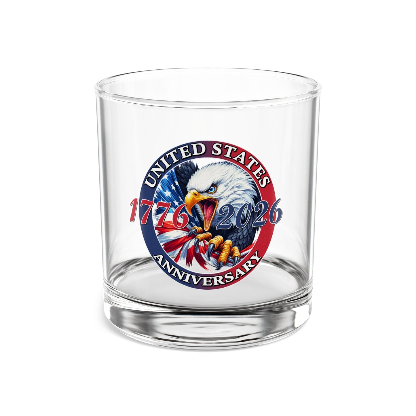 America 250th Anniversary Patriotic Eagle Rocks Glass – 1776-2026 Edition