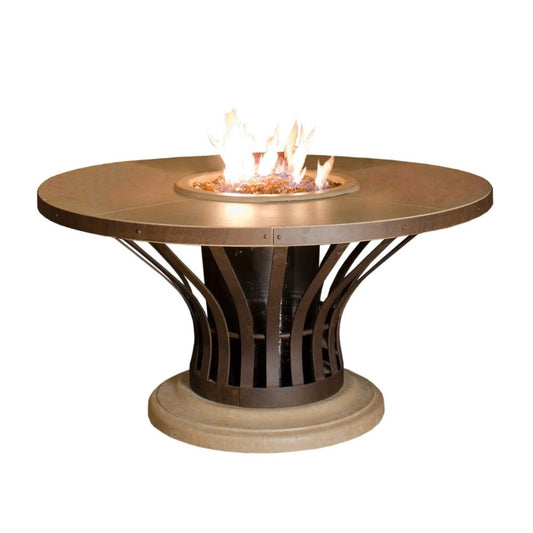 American Fyre Designs Fiesta 54-Inch Round Gas Fire Pit Dining Table