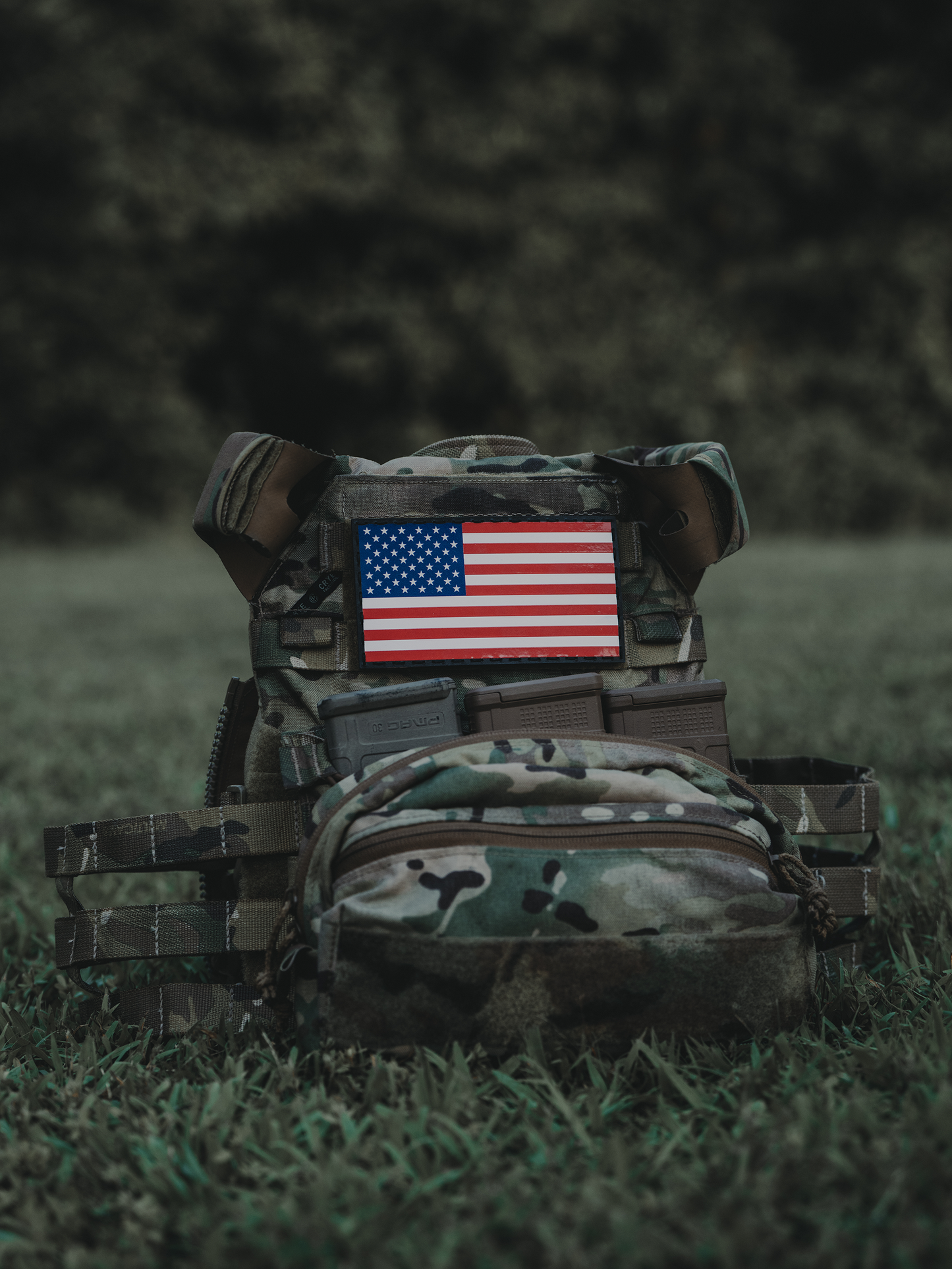 American Flag Leather Patch - UV Print