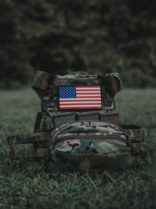 American Flag Leather Patch - UV Print