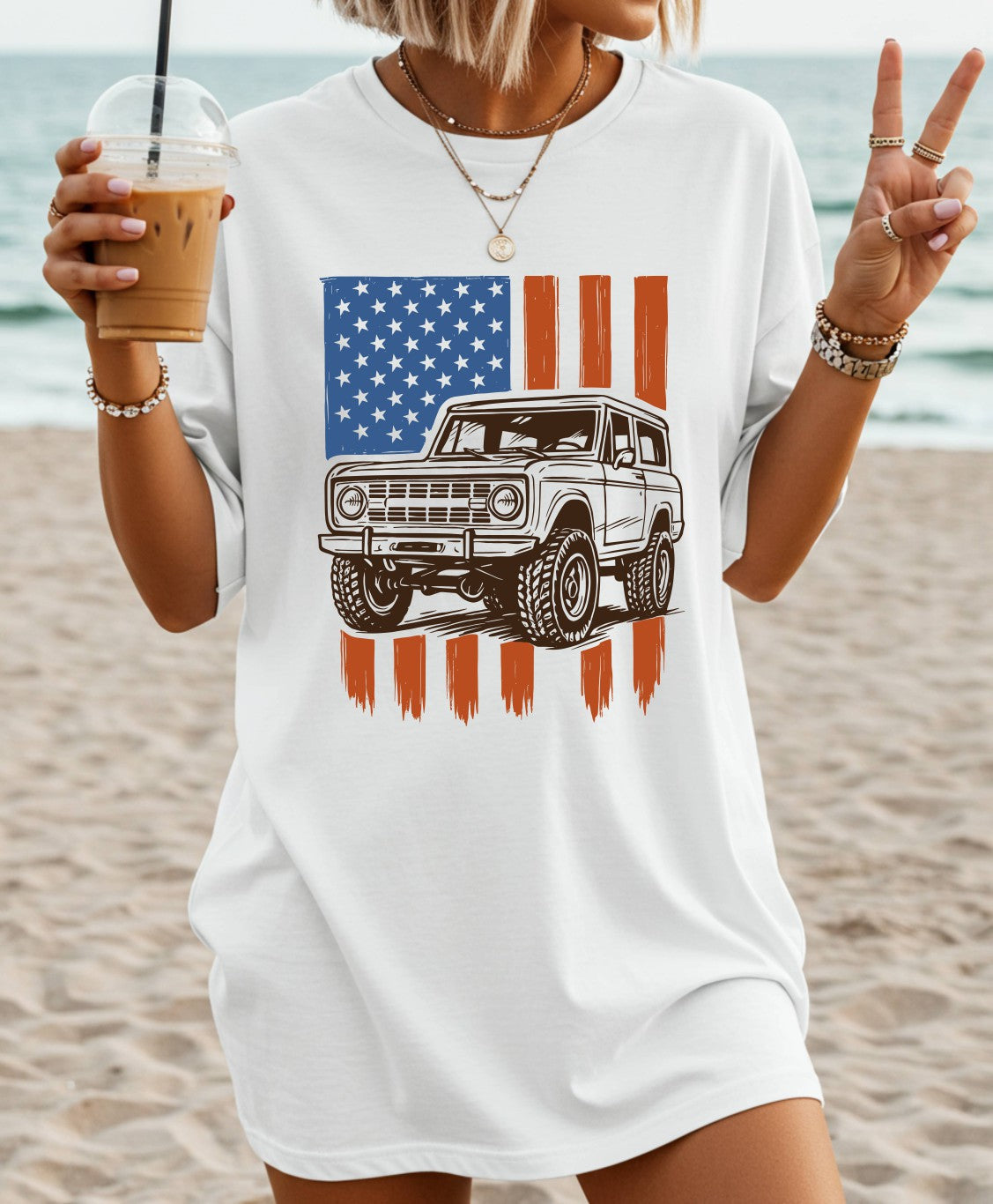 American Flag Bronco T-Shirt