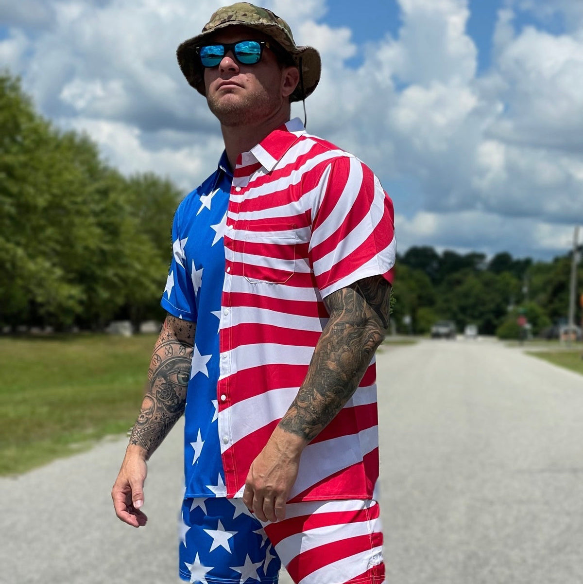 American Flag Button-up
