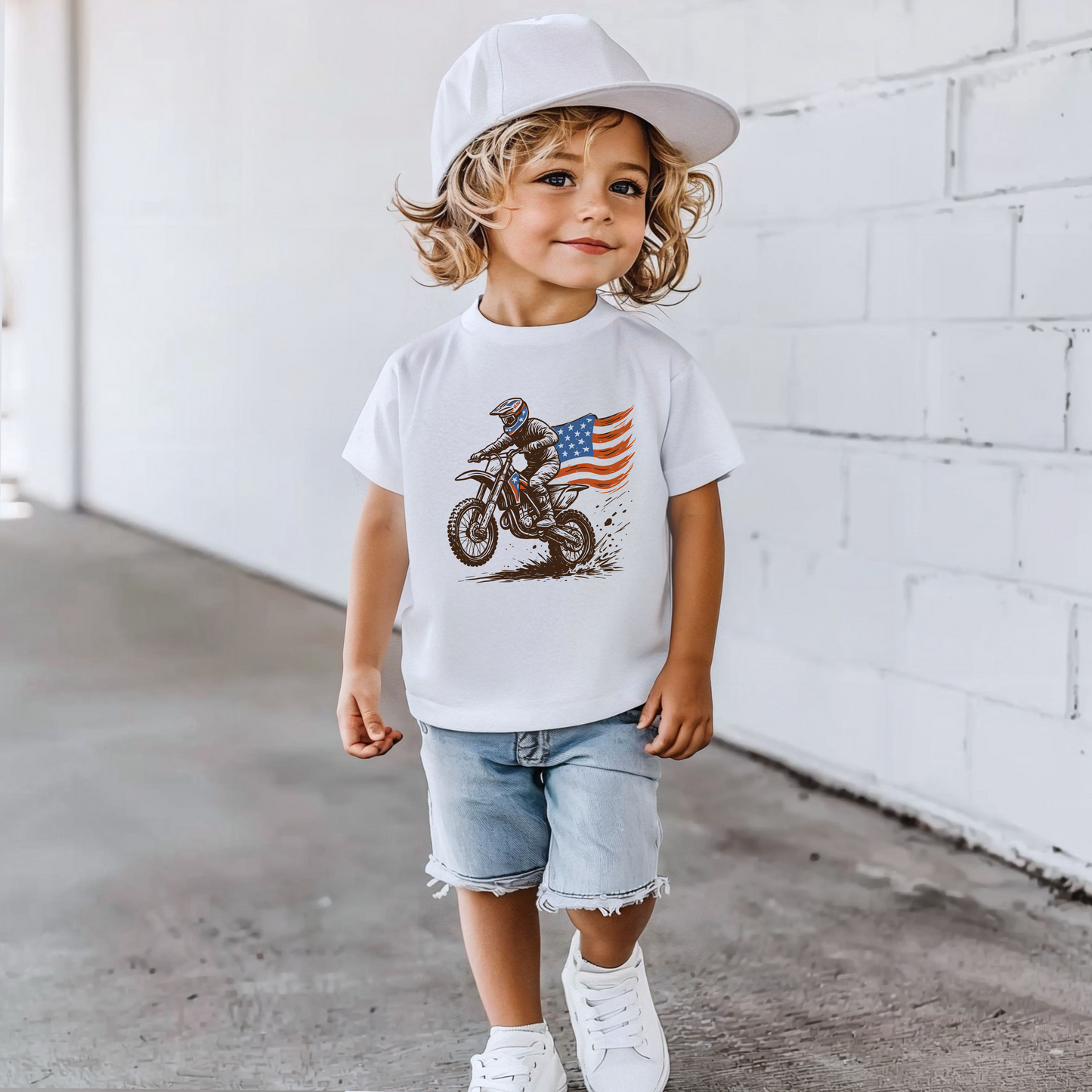 American Flag Dirt Biker Infant/Toddler T-Shirt
