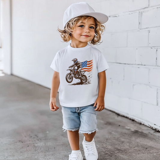 American Flag Dirt Biker Infant/Toddler T-Shirt