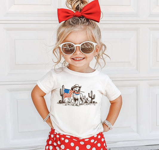 American Flag Dog Infant/Toddler T-Shirt