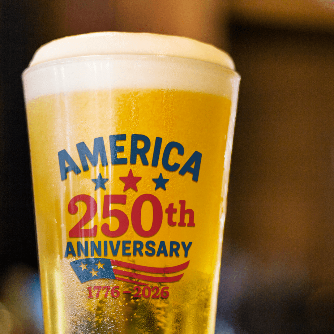 America's 250th Anniversary 1776-2026 Patriotic Glass