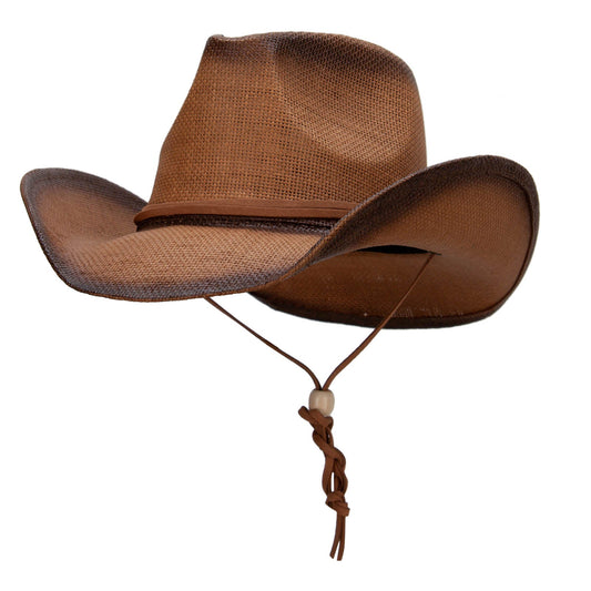 Pinched Crown Leatherette Band Cowboy Hat
