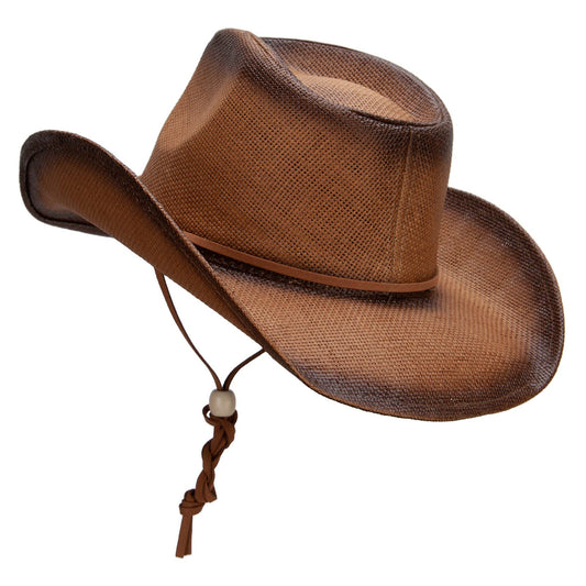 Pinched Crown Leatherette Band Cowboy Hat
