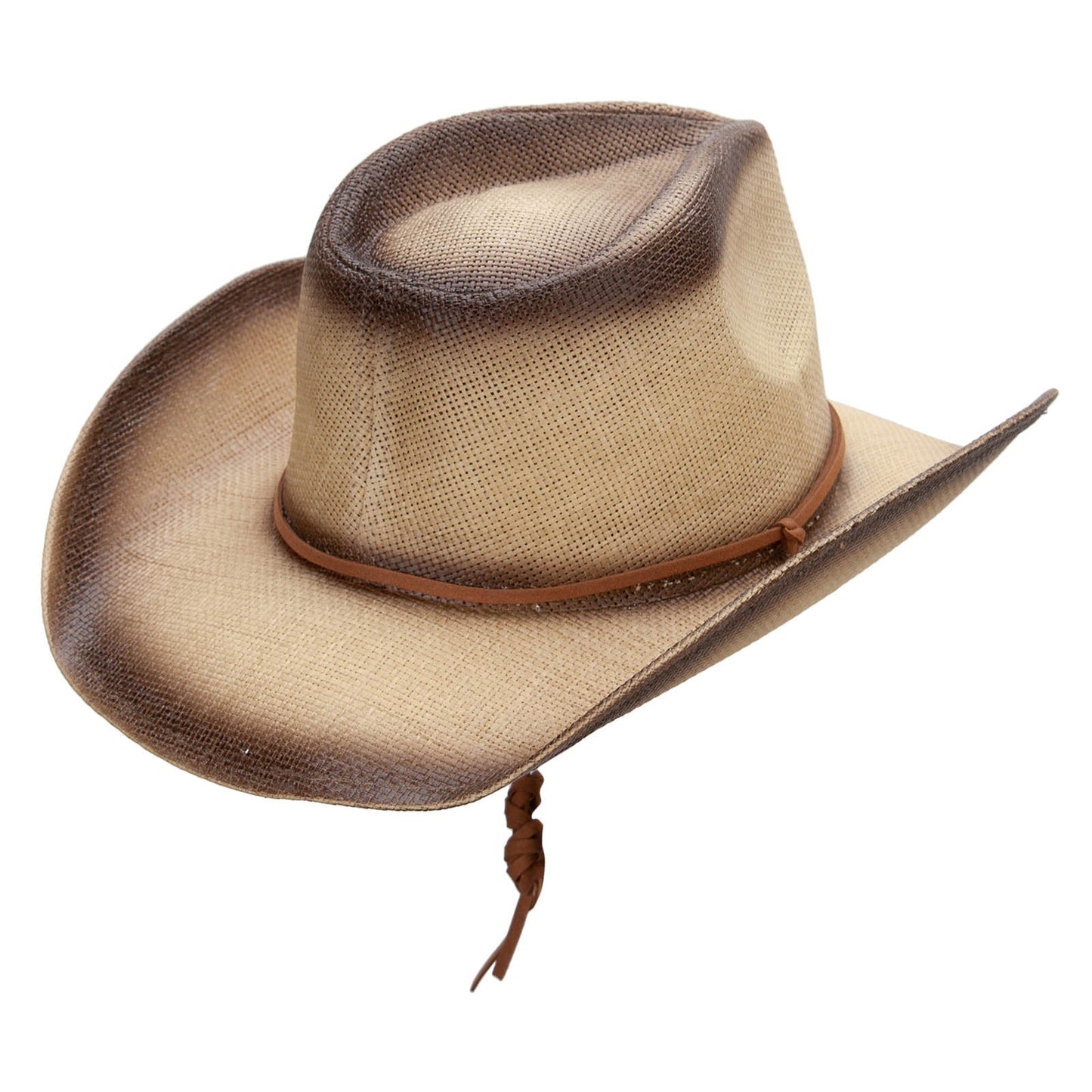 Pinched Crown Leatherette Band Cowboy Hat