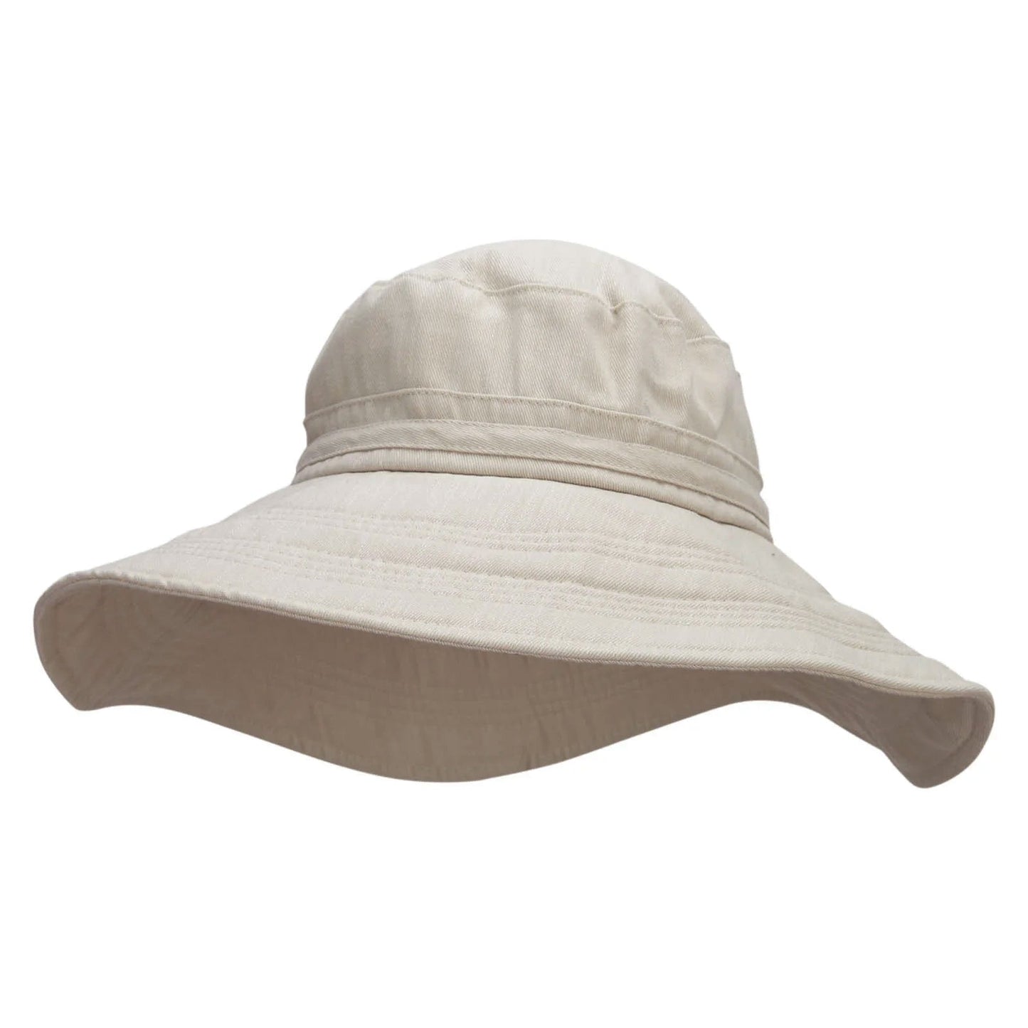 Big Size Ladies Linen Wide Brim Hat