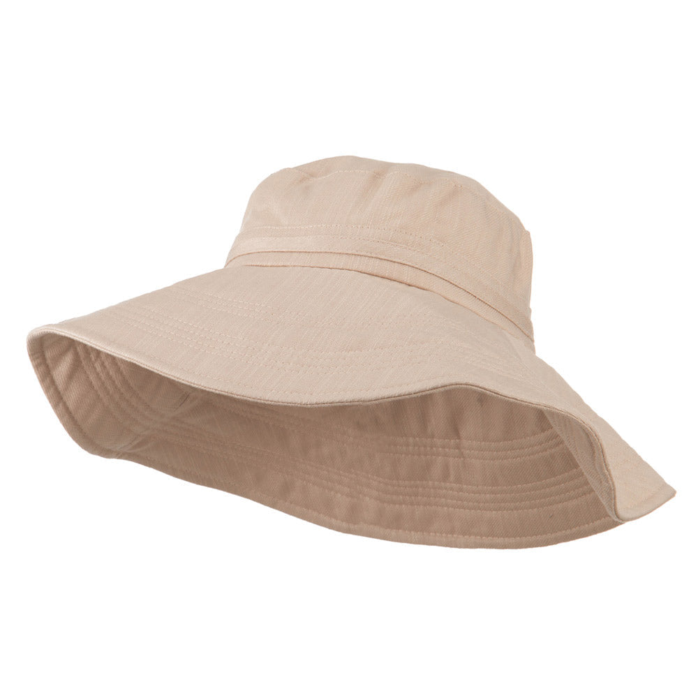 Big Size Ladies Linen Wide Brim Hat
