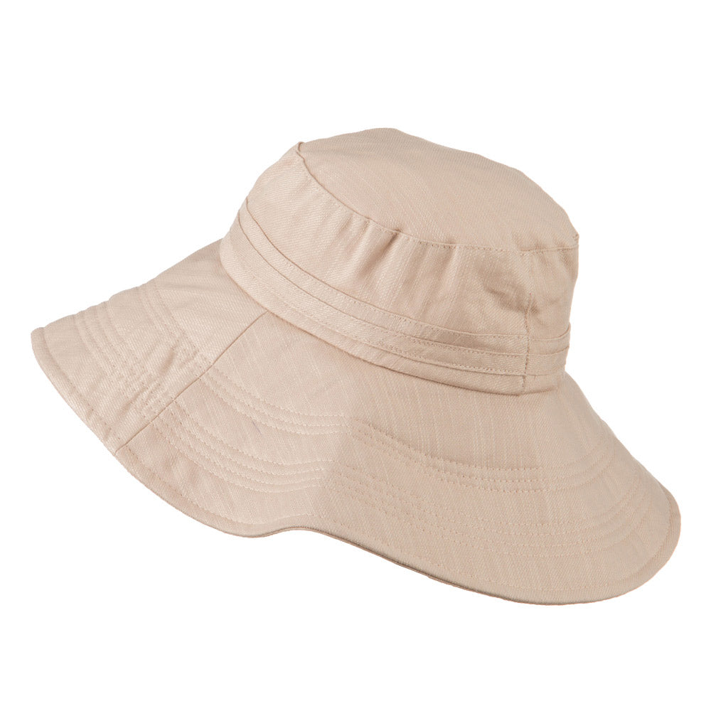 Big Size Ladies Linen Wide Brim Hat