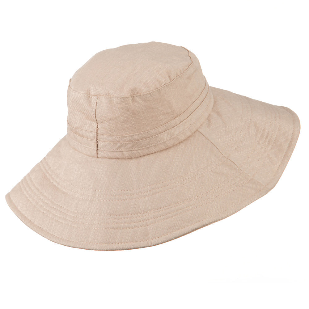 Big Size Ladies Linen Wide Brim Hat
