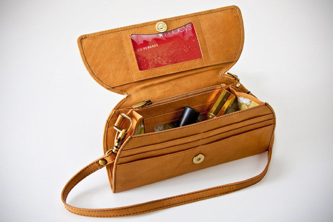RFID Blocking Clutch - Ostrich Print