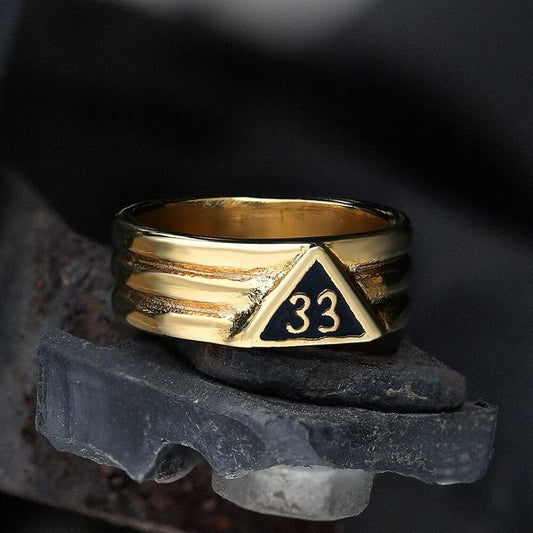 Angel Number 33 Stainless Steel Ring
