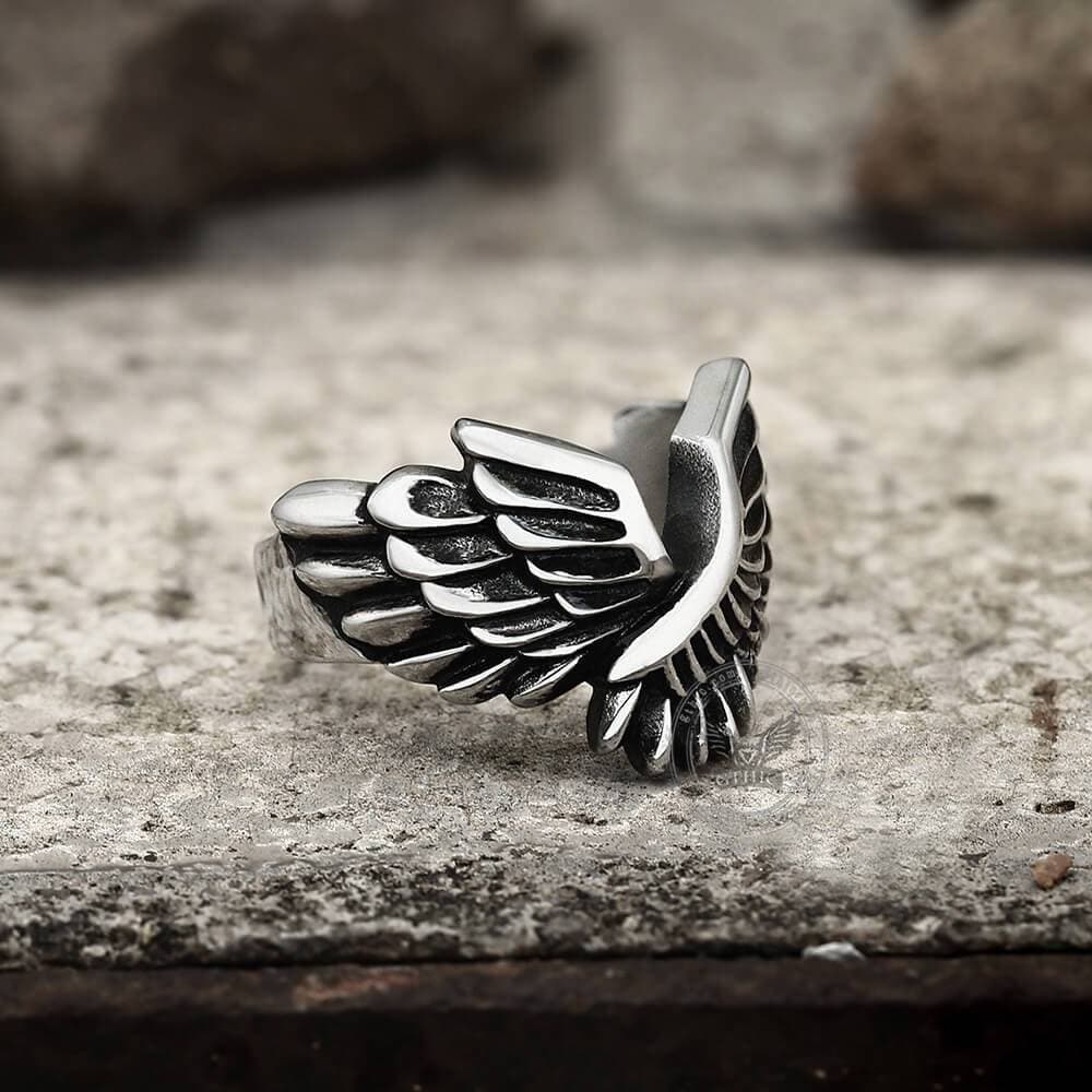 Angel Wing Stainless Steel Beast Ring