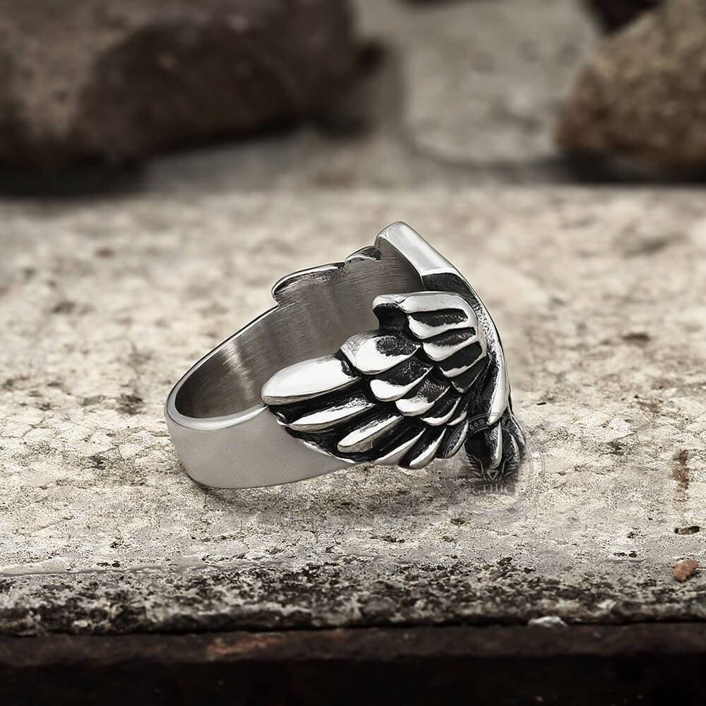 Angel Wing Stainless Steel Beast Ring