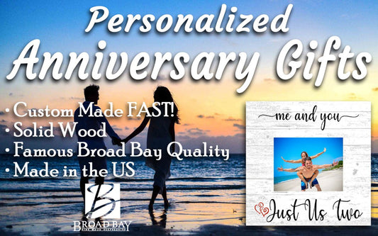 Anniversary Gift Picture Frame With Printed Picture on Wood - Personalized Uploaded Photo