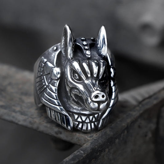 Anubis Egyptian Death God Stainless Steel Ring