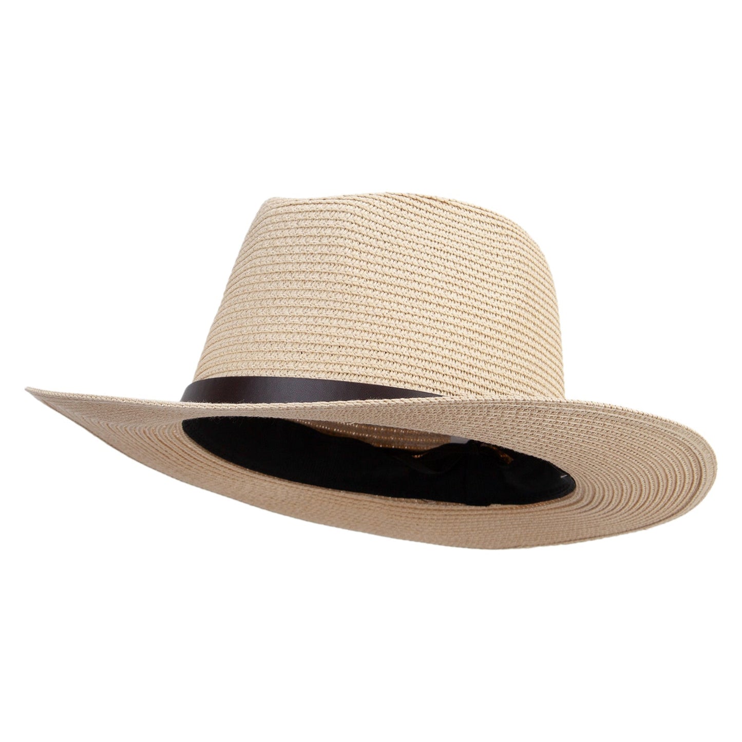 Women's 3" Brim Braided Fedora Hat