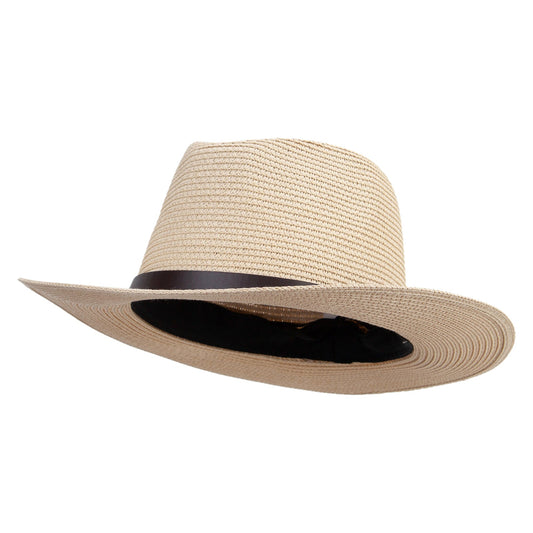 Women's 3" Brim Braided Fedora Hat