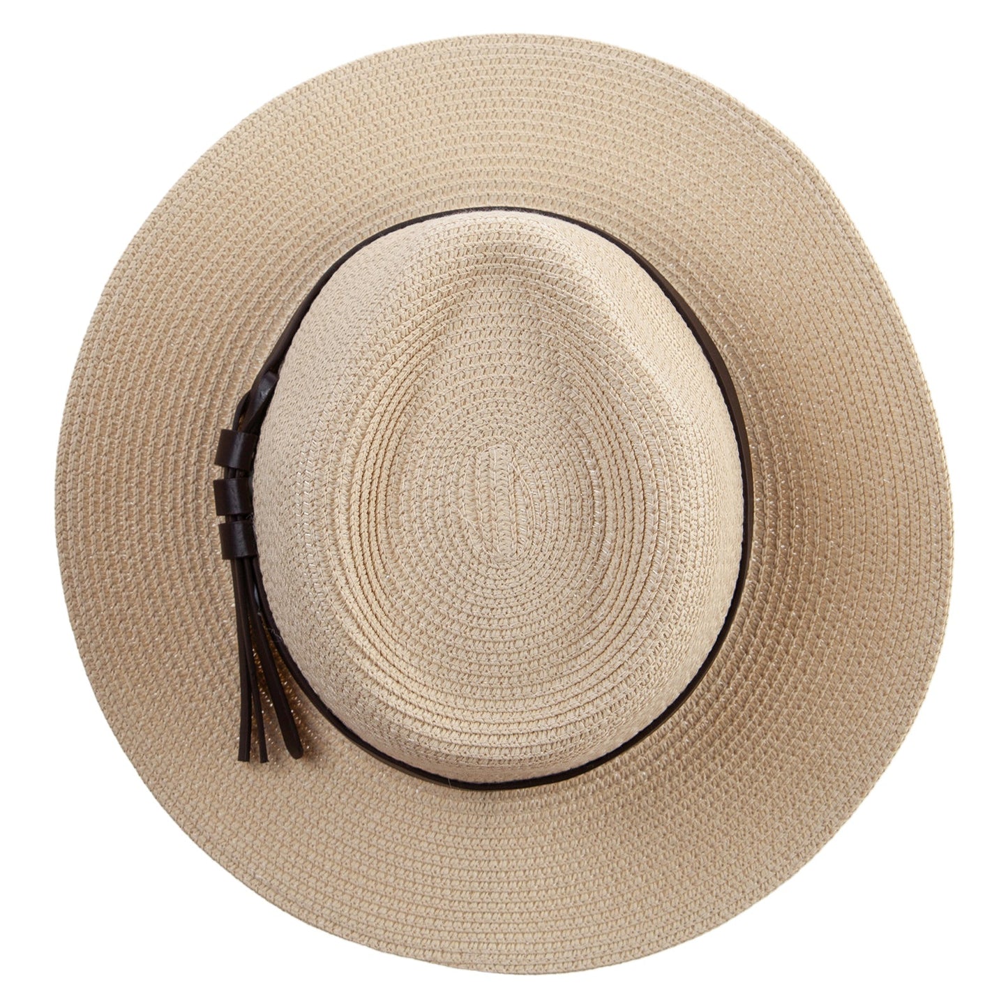 Women's 3" Brim Braided Fedora Hat