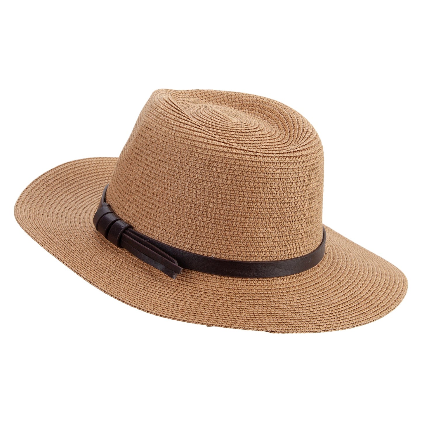 Women's 3" Brim Braided Fedora Hat