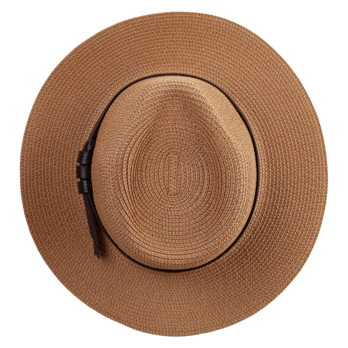 Women's 3" Brim Braided Fedora Hat