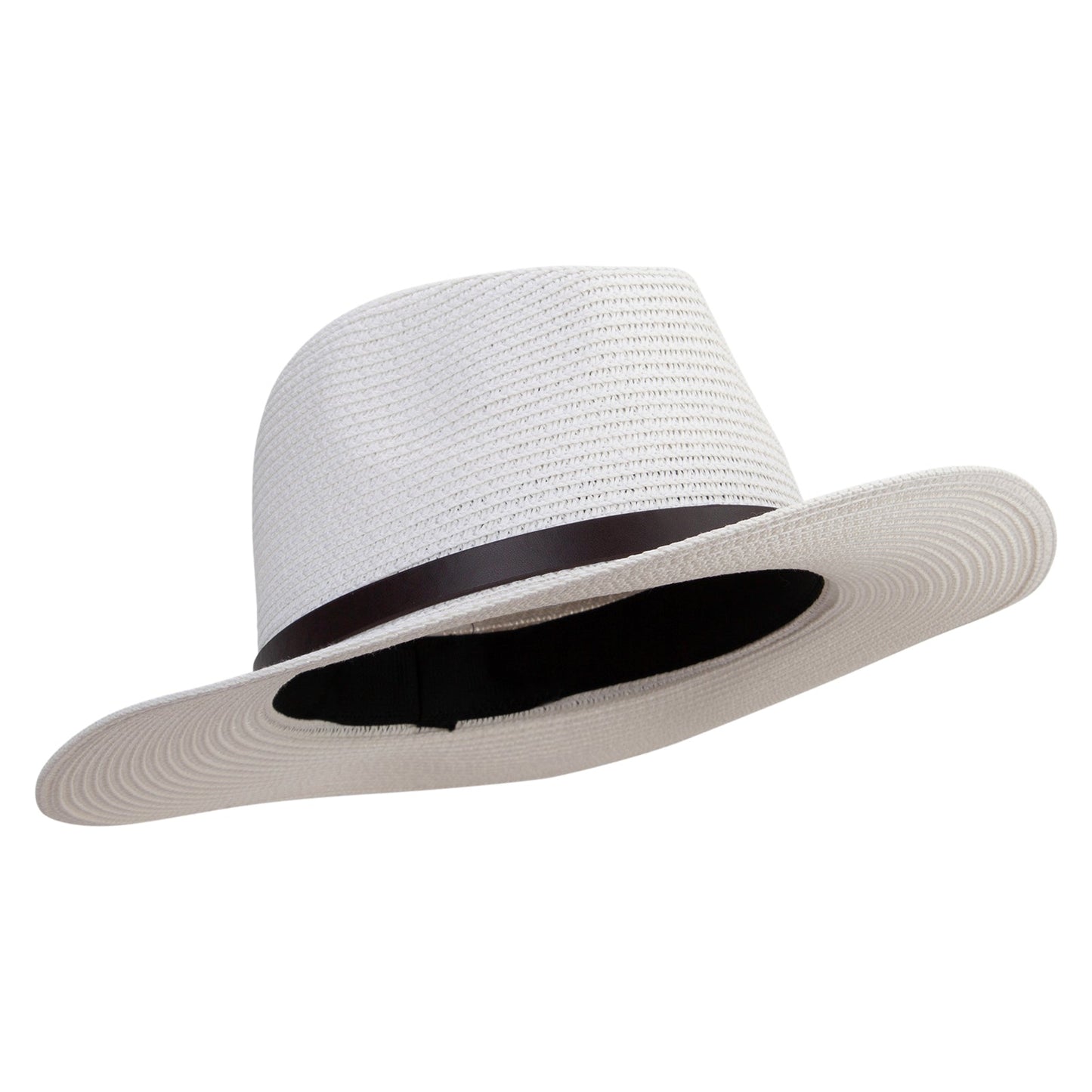 Women's 3" Brim Braided Fedora Hat