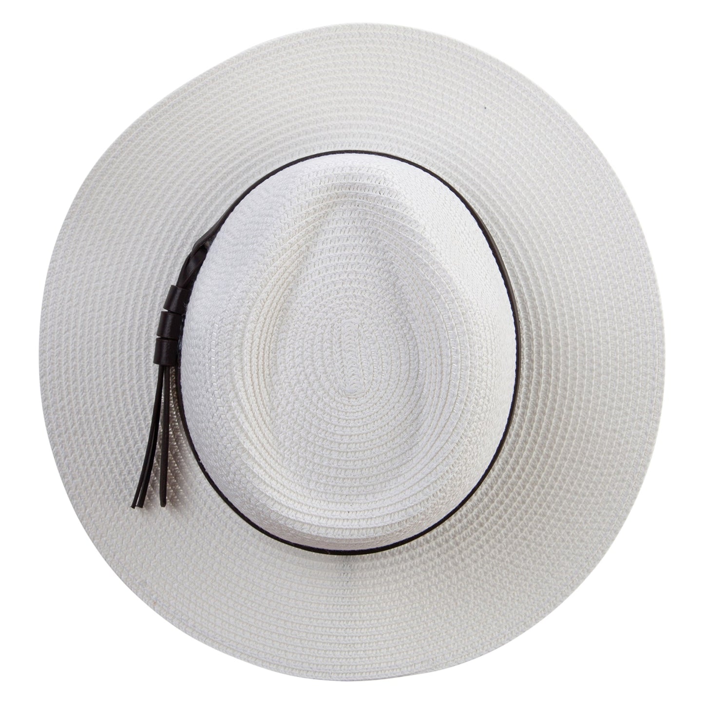 Women's 3" Brim Braided Fedora Hat