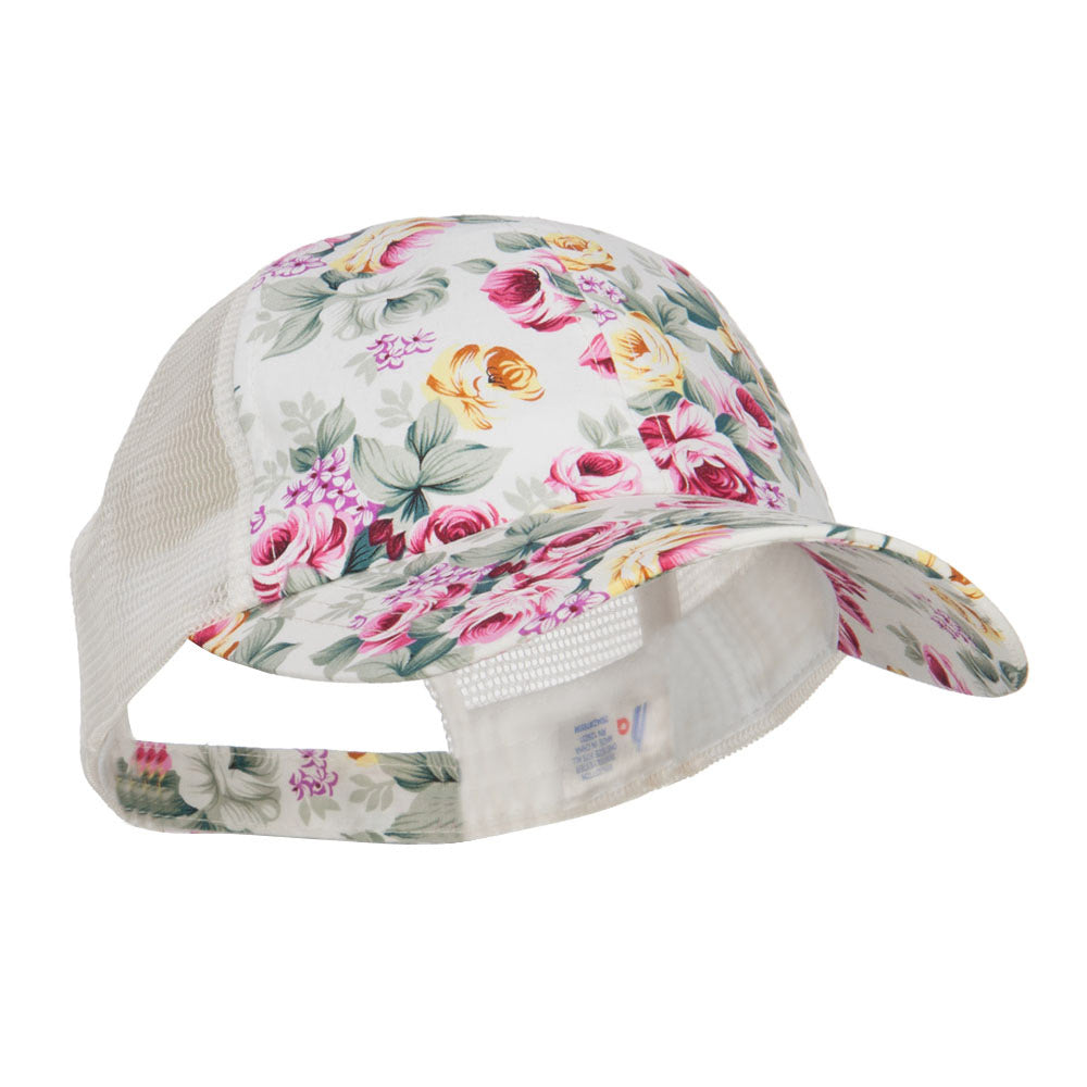 Floral Print Mesh Trucker Cap