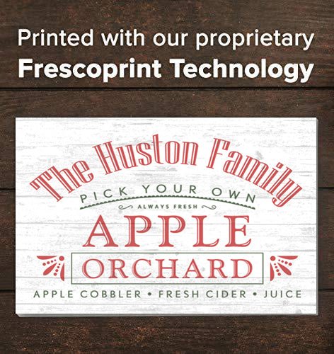 Apple Orchard Family Name Sign Personalized Farmhouse Style Gift