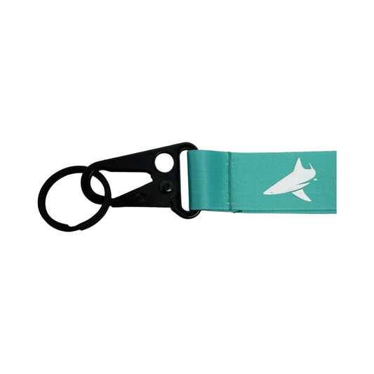 Aqua Lanyard with Crane clip