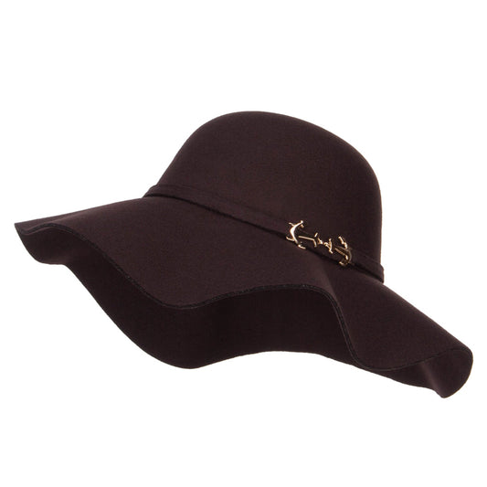Poly Faux Felt Anchor Buckle Hat