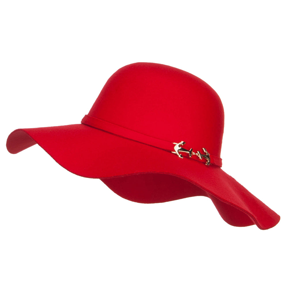 Poly Faux Felt Anchor Buckle Hat