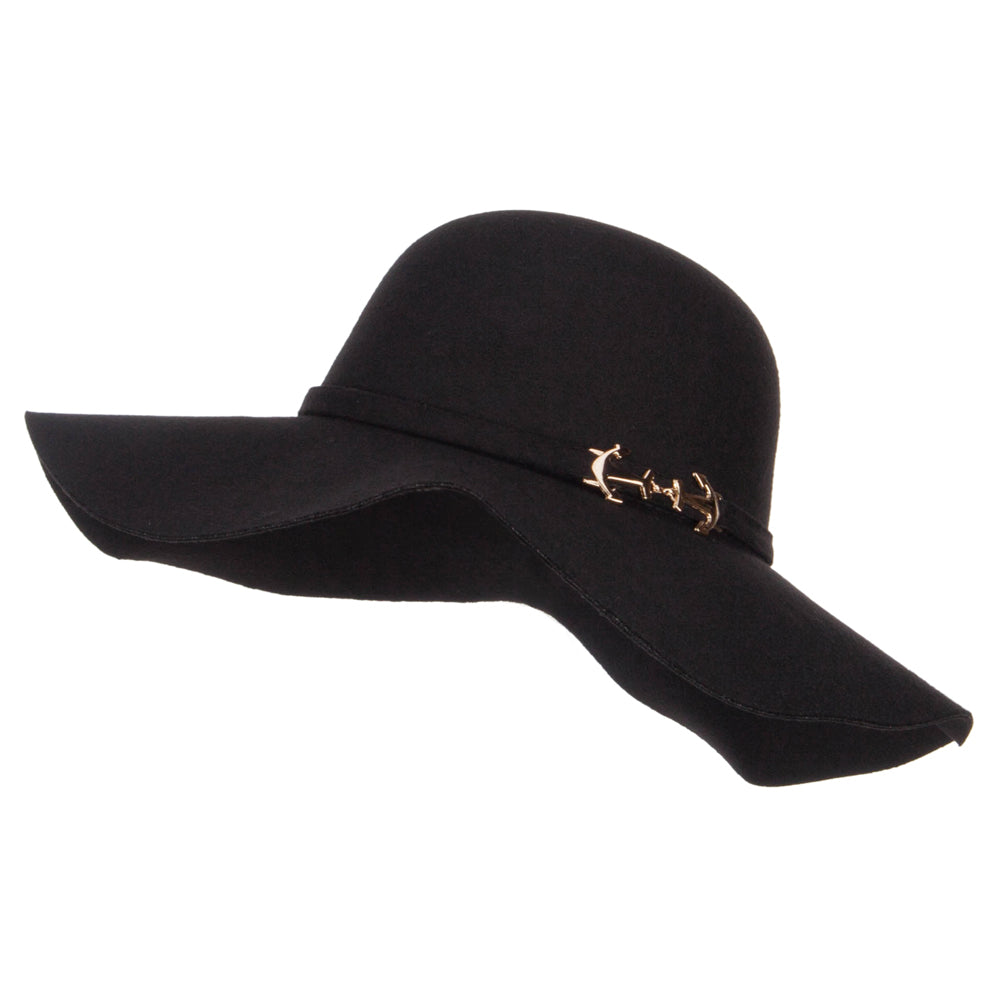 Poly Faux Felt Anchor Buckle Hat