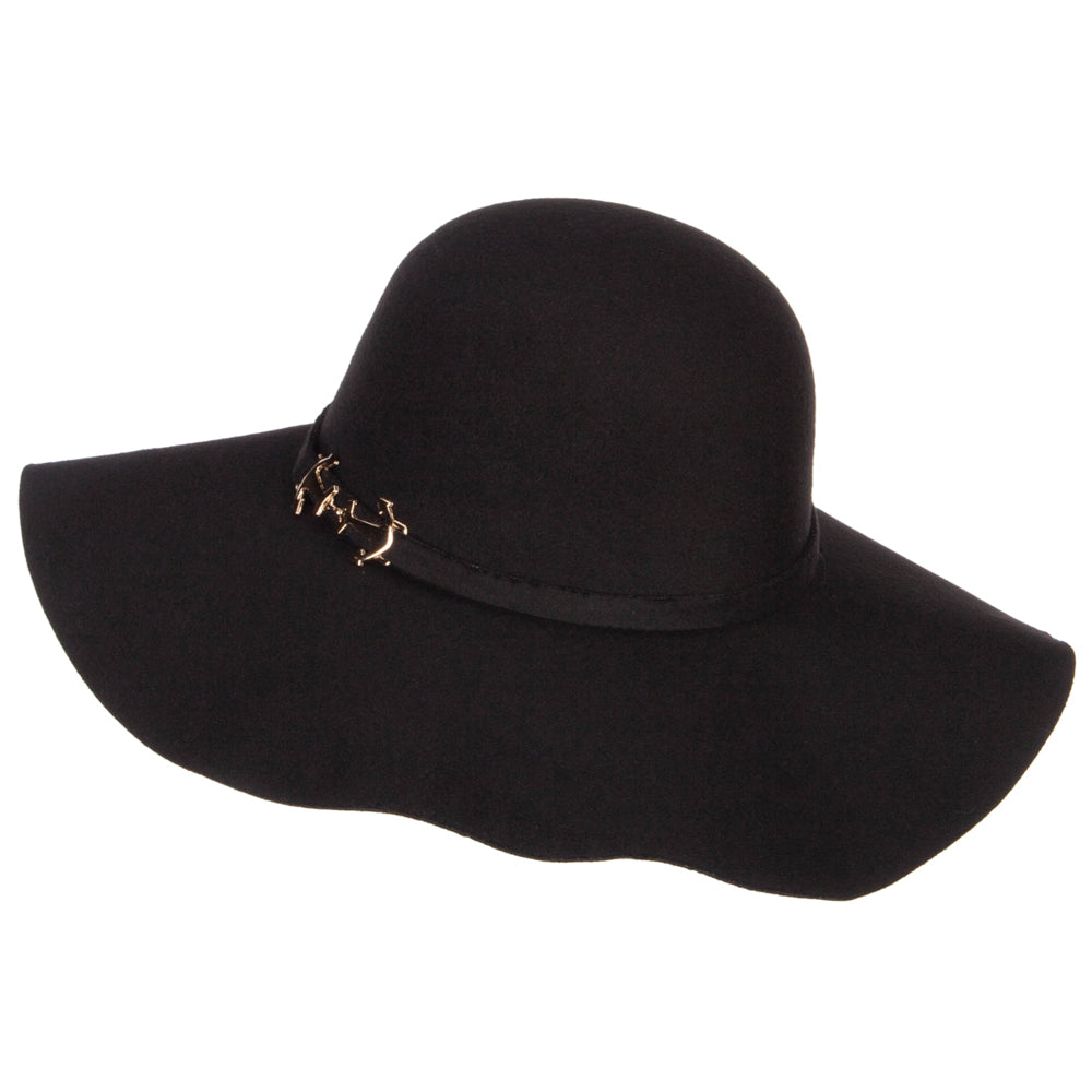 Poly Faux Felt Anchor Buckle Hat