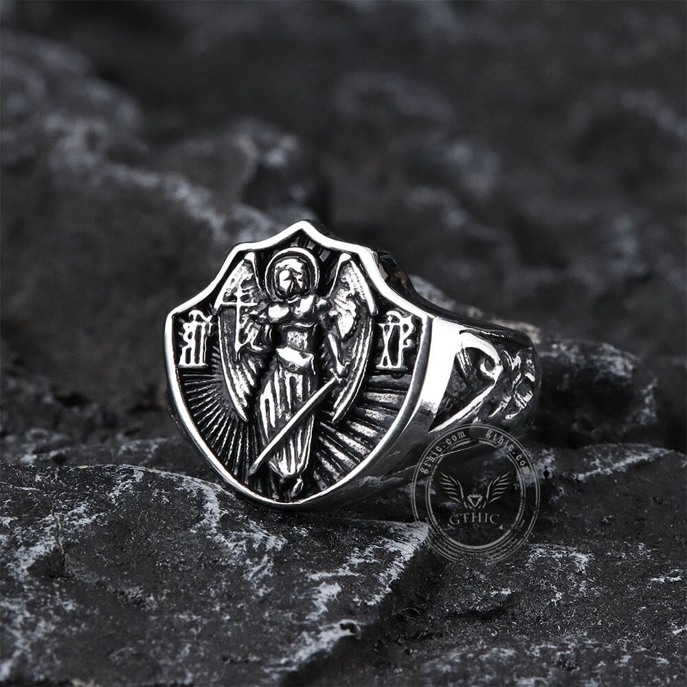 Archangel Guardian Stainless Steel Ring