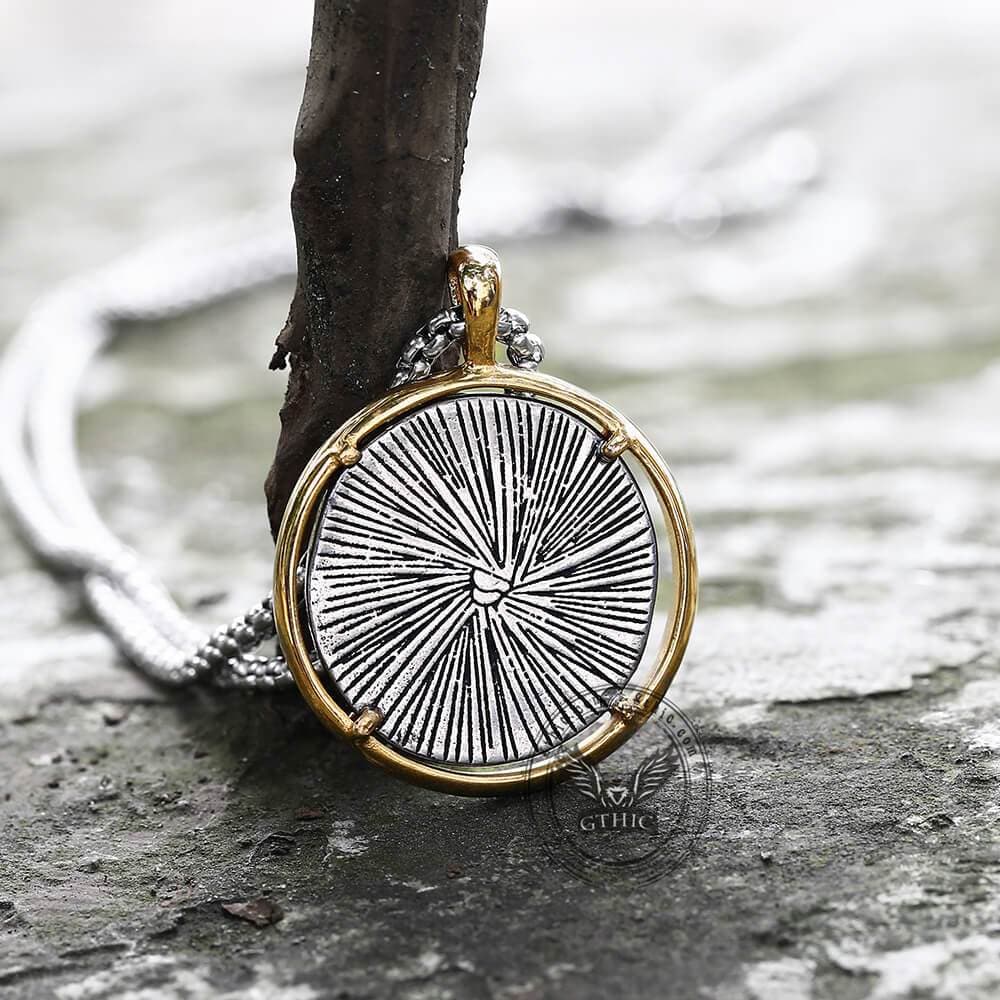 Archangel Saint Michael Stainless Steel Coin Necklace