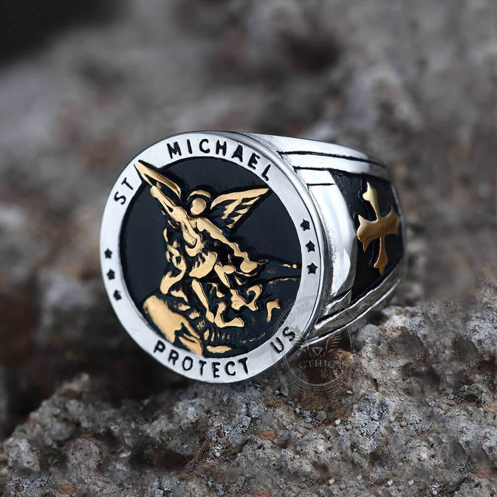 Archangel Saint Michael Stainless Steel Ring