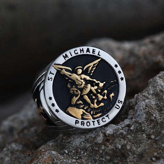 Archangel Saint Michael Stainless Steel Ring