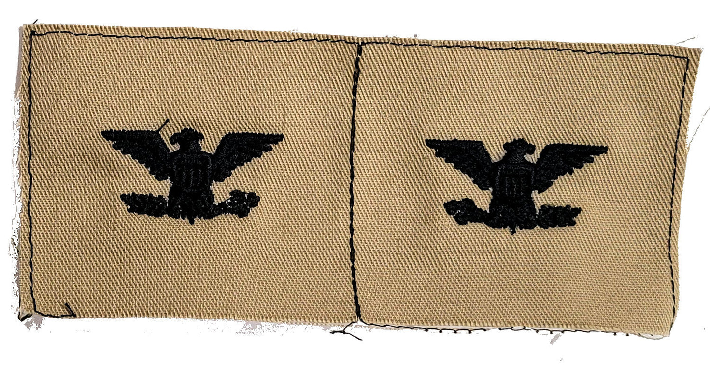 Vintage U.S. Army Rank Insignia - DESERT - 1 PAIR Sew-on - CLOSEOUT!